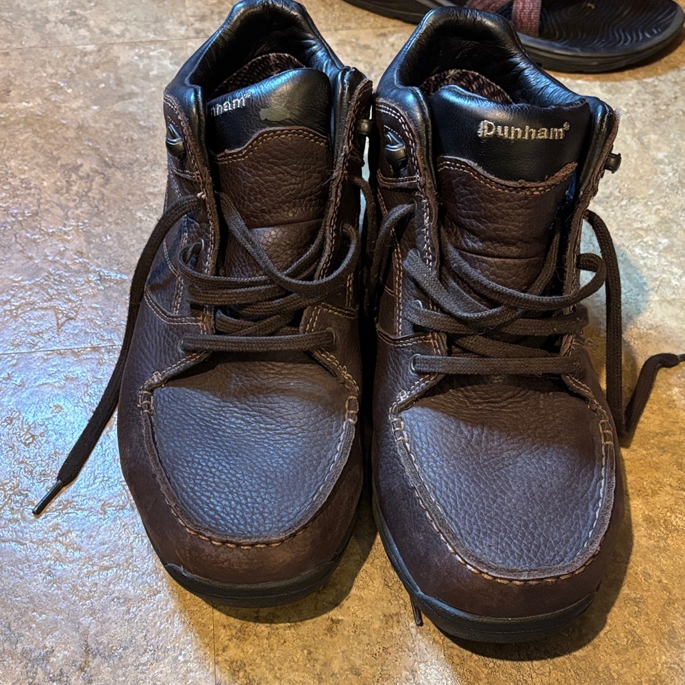 Dunham Men's Brown Leather Casual Lace-Up gore-tex boots size 12 6e wide